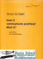 Does it communicate anything? Must it? (für flexible Besetzung) 