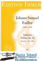 Sinfonia D-Dur (Nr.8) (Endler - Vol. VIII) (3Trompeten.Pauken.Oboe.Solo-Violine.2Violinen.Viola.Bc) 