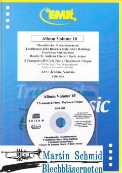 Album Volum 10 (3 Trumpets (Bb+C) & Piano/Keyboard/Organ or CD Play Back/Play Along(optional) Drums+Percussion(optional)) 
