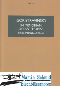 In memoriam Dylan Thomas für Tenor, Streichquartett und vier Posaunen Study Score 