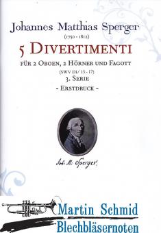 5 Divertimenti (2Oboen.2Hörner.Fagott) 