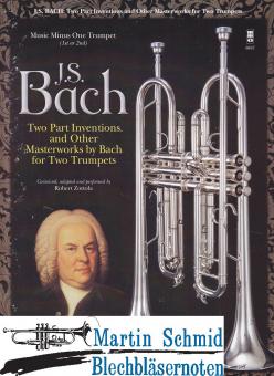 Two Part Inventions and Other Masterworks by Bach for Two Trumpets (Music Minus one 1st or 2nd)(2CDs) 