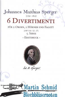 6 Divertimenti (2Oboen.2Hörner.Fagott) 