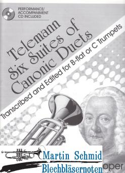 Telemann Six Suites of Canonic Duets (2 Trumpets, Performance/Accompaniment CD) 