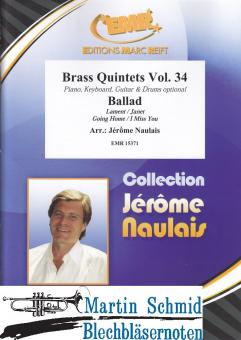 Brass Quintets Vol.34 - Ballad (Piano.Keyboard.Guitar.Drums optional) 