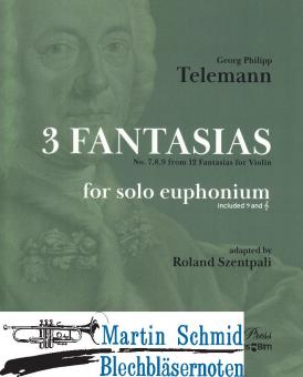 3 Fantasias - no. 7, 8, 9 from 12 Fantasias for violin 