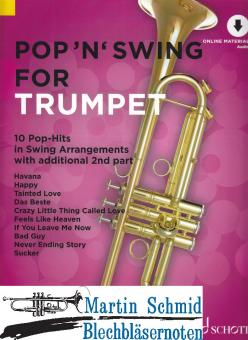 PopN Swing for Trumpet - 10 Pop-Hits in Swing Arrangements with additional 2nd part (Online Material Audio)  