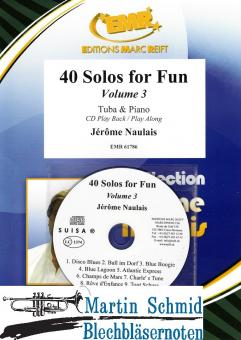 40 Solos for Fun Volume 3 - Tuba & Piano + CD Play Back / Play Along or MP3  