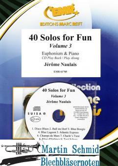 40 Solos for Fun Volume 3 - Euphonium & Piano + CD Play Back / Play Along or MP3  