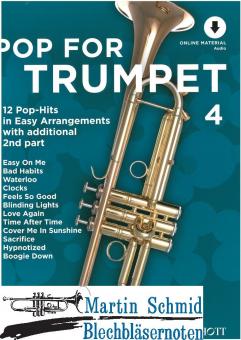 Pop For Trumpet 4 - 12 Pop-Hits in Easy Arrangements with additional 2nd part (Online Material Audio)  