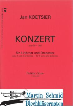 Konzert op.95 für 4 Hörner und Streichorchester (Partitur) 