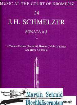 Sonata à 5 (Trp.2Vl.Fag.Vla da Gamba.Bc)  (Musica Rara Antiquarisch) 