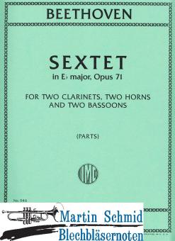 Sextet in Es-Dur op. 71 (2Klar.2Hr.2Fag) Stimmen (imc) 
