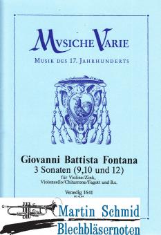 Sonaten 9, 10, 12 (Canto e Basso.Vl/Fag.oder Zink/Chitarrone/Vlc) 