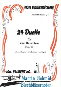 24 Duette (2 Basstuben in F/Bb;Bariton und Fagott) 