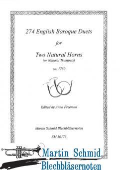 274 English Baroque Duets for two (Natural-)Horns or Trumpets ca.1750 (Neuheit Trompete)(Neuheit Horn) 