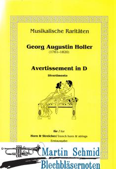 Avertissement in D (Hr und Streicher)(Partitur) 