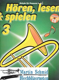 Hören, lesen & spielen Band 3 (Posaune im Violinschlüssel) (Buch + Online-Audio) 