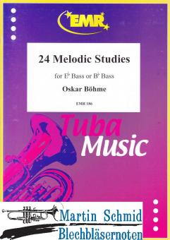 24 Melodic Studies (Es or Bb Bass - Violinschlüssel) 