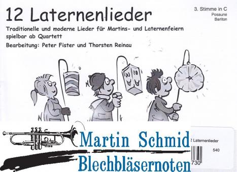 12 Laternenlieder (3.Stimme in C - Posaune, Bariton) 