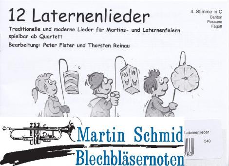 12 Laternenlieder (4.Stimme in C - Bariton, Posaune, Fagott) 